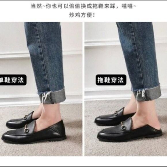 YirenYueji womans Black Lamb leather slip on Loafers double as mules EU 36 BoxH - Picture 7 of 8